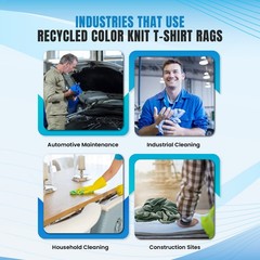 Recycled Color Knit T-Shirt Cleaning Rags – 600 lbs. Pallet 120 x 5 lbs. Boxes