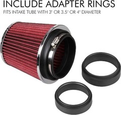 Clamp-On Engine Air Filter, Fit Intake Tube with 3/3.5/4in Diameter, Premium Hig