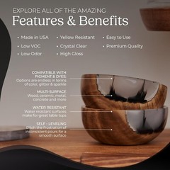 Promise Epoxy – 1 Gallon Kit of Crystal Clear Table Top Epoxy Resin