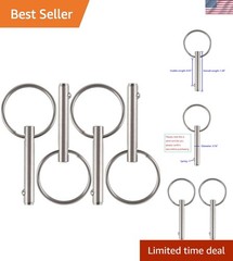 4 Pack Small Quick Release Pin, Diameter 3/16″, Usable Length 0.95″, Full 316…