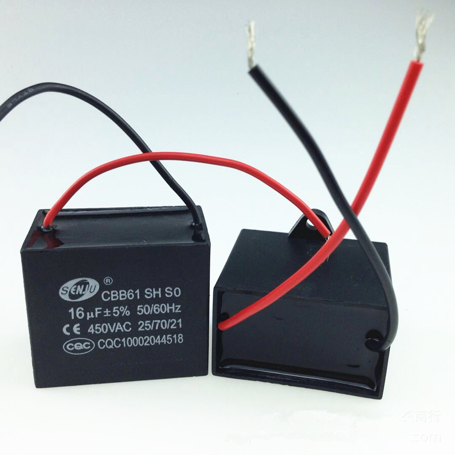 CBB61 450V 18UF/20UF/25UF/30UF/35UF/40UF/50UF Fan Motor RUN Capacitor 2 WIRES
