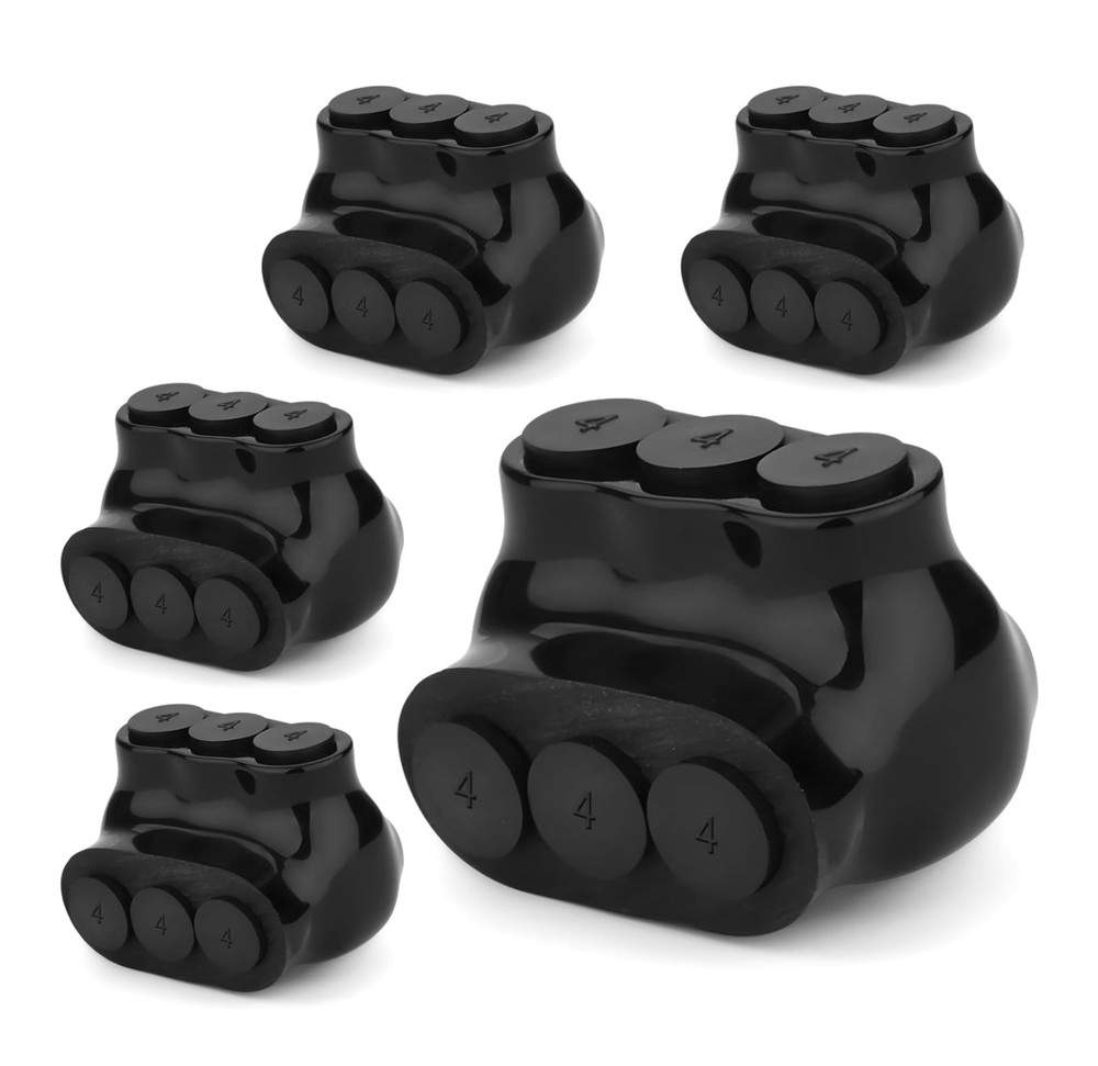 Pack of 5, 4-14 AWG Insulated Multi-Tap Connector, 3 Wire Port Single Side Entry
