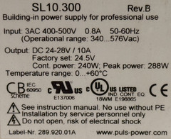 NEW PULS SL10.300 REV. B POWER SUPPLY 3AC 400V-500VAC 24-28VDC SL10300