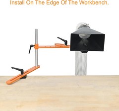 Dust Hood Stand with Folding Extension Arm, Wood Lathe Dust Hood Collection fitt