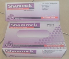 2-Pk Shamrock Latex Powder Free Exam Gloves 100 Count each Size Medium #10112
