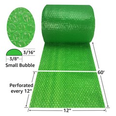 UBMOVE Small Bubble Green Wrap 12″ Wide Perforated Every 12″