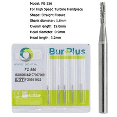 Wave Dental Carbide Burs FG 556 557 169L 701L High Speed Burs Friction Crip 19mm