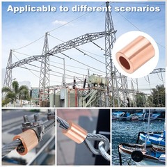 7/64″ (2.8mm) Wire Rope Stop Sleeve, 60 Pcs Copper Crimping Loops Sleeve