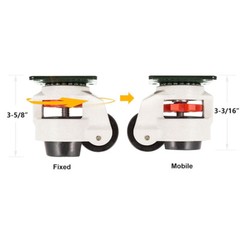 4X Leveling Machine Caster with Rubber Pad Retractable Workbench Caster Wheel