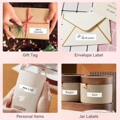 Label Maker Tape 12x40mm, 1/2 inch x 1 3/4 Label Stickers for NIIMBOT D110 D11