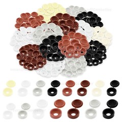 Plastic Fold Over Hinged Screw Cover Caps For Screws 11 Colour Packs 100 or 1000