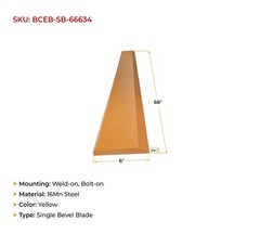 66″x6″x3/4″ Bucket Cutting Edge for Skid Steer & Loader – 16Mn Steel