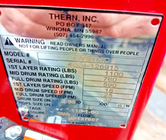 New Thern 3/4 HP Worm Spur Gear Electrical Winch 1100lbs Max 32 Fpm 4WS1MC 6″OD