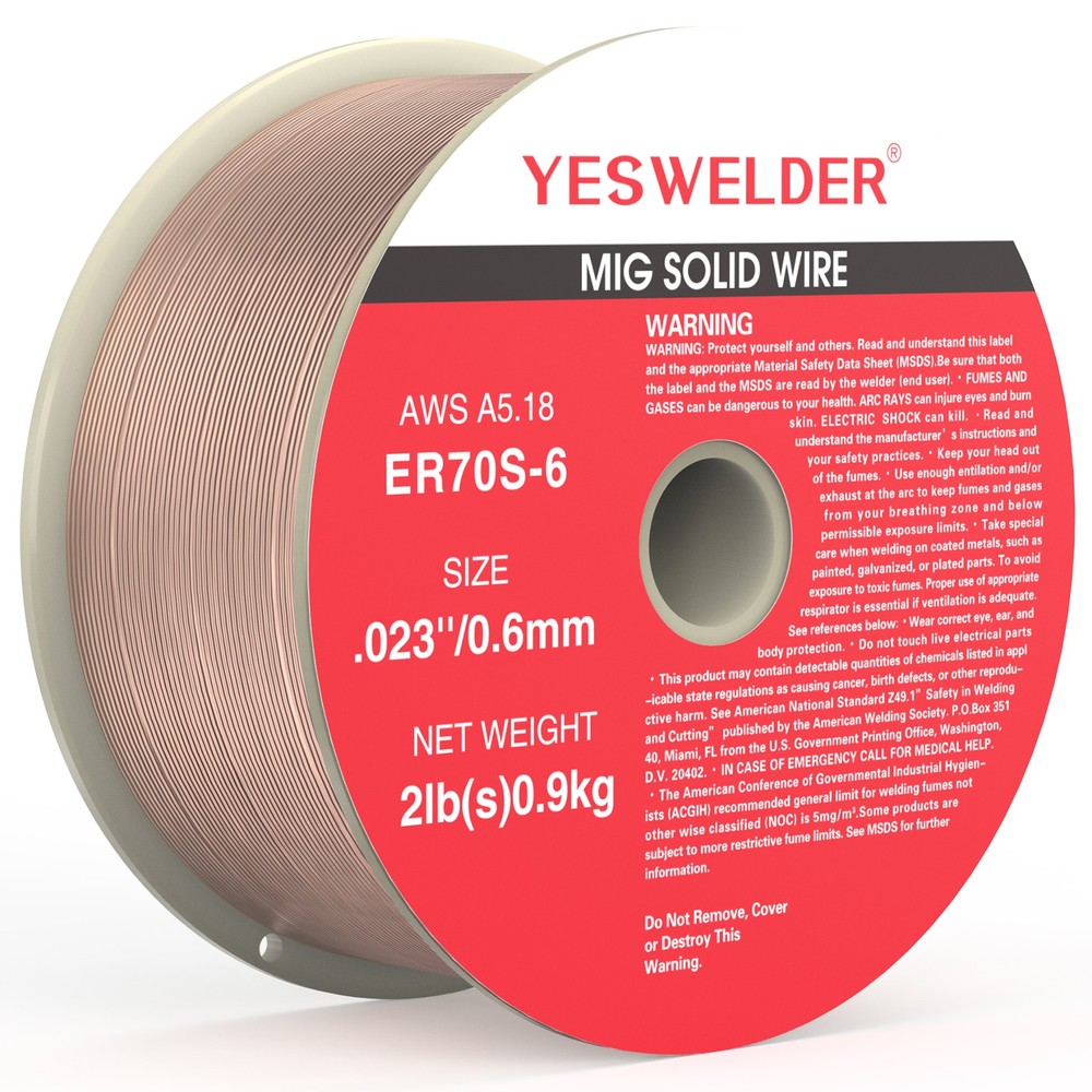 YESWELDER ER70S-6 MIG Solid Wire .023/.030/.035 2/10/44LB Carbon Steel Spool