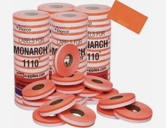 10 Pack – Pricing Labels for Monarch 1110 White/Orange 17,000 Labels