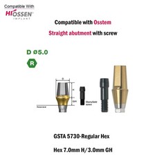 Titanium Straight Abutment Ti Cemented Abutment Compatible Osstem Hiossen TS M/R