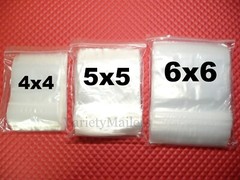 300 Zip-Top Storage Bag Variety Pack ~ 4×4 5×5 6×6 ~ 2 Mil Food Grade Bags