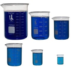 6 Pack Glass LabBeaker Set Measuring 3.3 Boro Griffin 10 50 100 250 500 1000ml