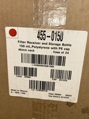 (23) THERMO NALGENE 150mL Rapid-Flow Receiver Storage Bottles 45mm Cap 455-0150