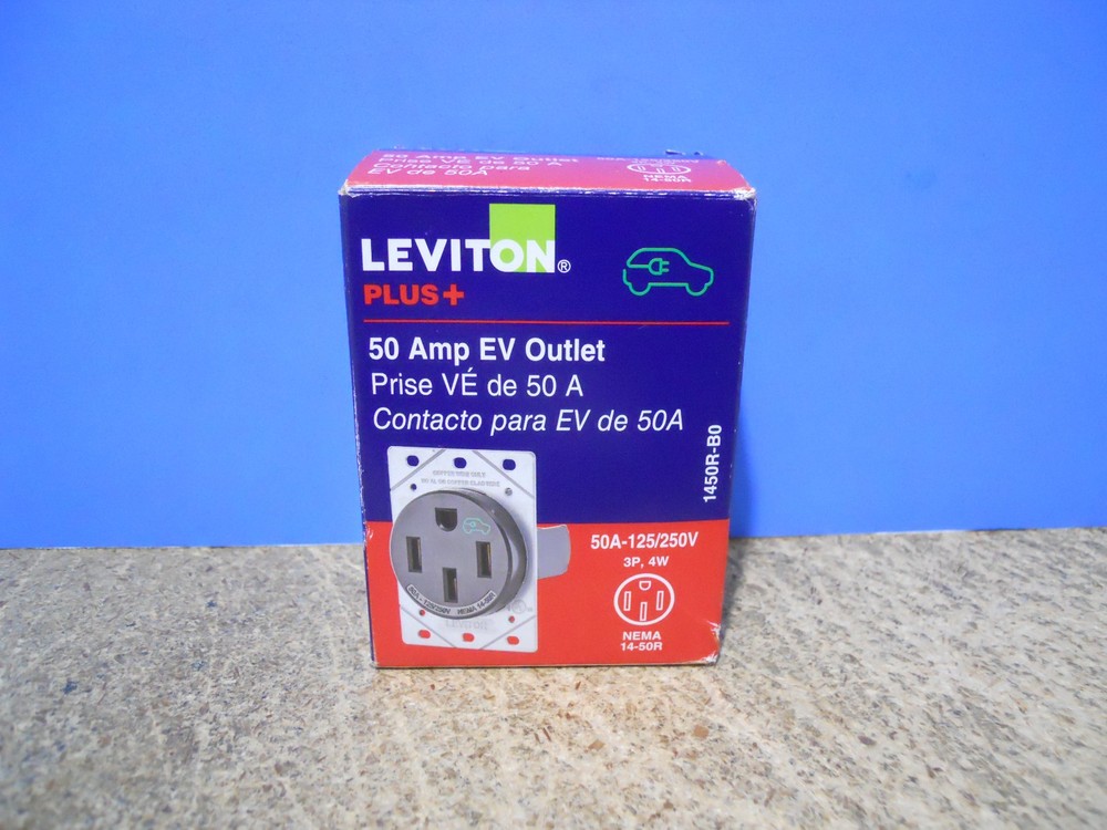 Leviton 50 Amp EV Charging Outlet Single Receptacle 125-Volt/250-Volt