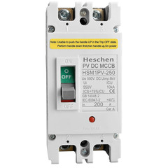 DC550V Solar PV MCCB Circuit Breaker 2 Pole 200A Thermal Magnetic 10KA