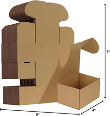 7X5X4 Inches Shipping Boxes Set of 50, Brown Corrugated Cardboard Box Literature