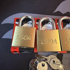Lot of 4 LSDA Commercial Grade Sold Brass Paired Padlocks KA801 BP400 Brand NEW