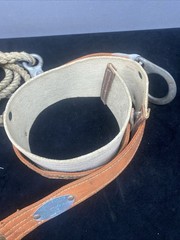 Klein Buhrke 5480 Lineman Climbing Leather Safety Belt With Rope Vintage 1976