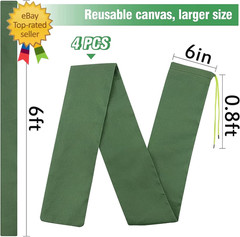4 Pcs 6′ × 6″ Long Sand Bags for Flooding – Thickened Canvas Flood Protection