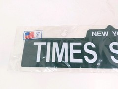 Times Square New York Street Sign Man Cave Décor Plastic Sign 4″ x 18″ Vtg USA
