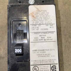 Cutler-Hammer CCV2200 Circuit Breaker, Tenant, Type CC, 200 A, 2 -Pole, 120/240