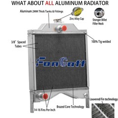 3- ore Aluminum Tractor Radiator For Case 1290 1294 1390 K300103 K307992 K262827