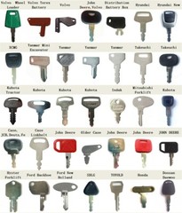 100 Heavy Construction Equipment Ignition Keys Set CAT Case Deere Kubota JCB