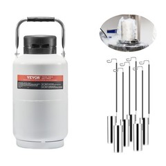VEVOR Liquid Nitrogen Tank 3 L Aluminum Alloy LN2 Container Dewar 6 Canisters