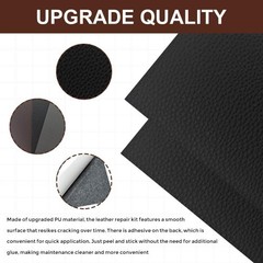 2PCS Self-Adhesive Vinyl Repair Patch Tape, 4×8 Inches for Furnit Color: Black