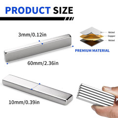 Powerful Neodymium Bar Magnets, 12 Pack Rare Earth Magnet, Heavy Duty Magnets, S