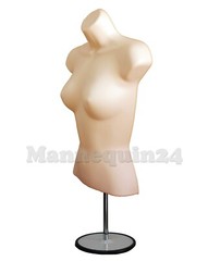 Female Mannequin Form Flesh + Metal Stand + Hanging Hook / Women Torso Display