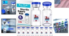 Sterile Glass Vials 3ml with Injection Port Flip Cap 10pcs Medical Vial