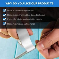3PCS White Electrical Tape – Quality, Waterproof, 0.62 in X 49 ft Rolls
