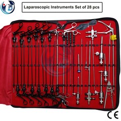 28 Pcs Laparoscopic Surgery Instrument Set General Surgical Laparoscopy Kit