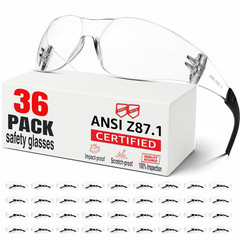ANSI Z87.1 Clear Safety Glasses for Men and Women 36Pack, Scratch&Impact-Resista