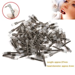 Dental White Nylon Polishing Flat Latch Polisher Prophy Brush Disposable 100 Pcs