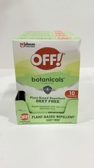 OFF! Botanicals Toweletts plant based Mosquito Repellent Deet Free Lot of 4