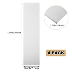 4 Pack 6061 Aluminum Metal Sheet 3x12x1/8 Inch Flat Plain Thin Aluminum Plate Co