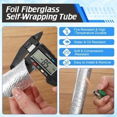 6~35mm ID Self Closed Heat Fiberglass Wrap Heat Shield Sleeve Wire Fuel Line