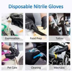 Premium Heavy Duty Nitrile Black Vinyl Gloves 5 Mil Powder-Free Case of 1000 New