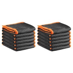 VEVOR 12 Pcs Moving Blankets 72 x 40 in Large Packing Blanket with Elastic Bands