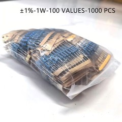 1000pcs 100 Values 1W 1% Metal Film Resistor Assortment Kit 1Ω- 1MOhm