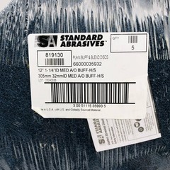 Standard Abrasives 819130 Buffing Discs 12″ Dia 1-1/4″ ID Medium A/O H/S 5pk