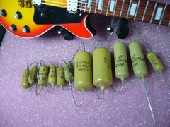 Mullard Mustard Capacitor & Iskra Resistors .68uF .022uf .1uF .0022uF & 100K 68K
